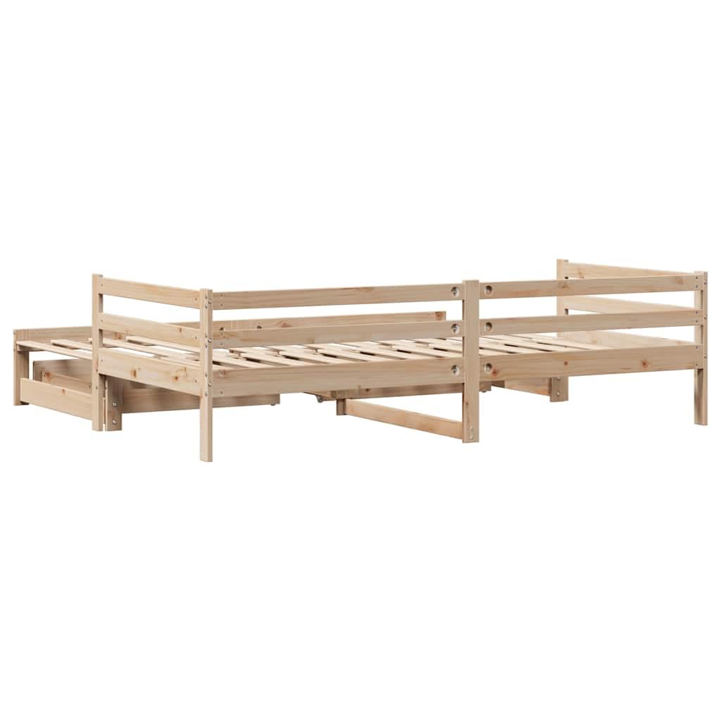 vidaXL Sofa rozsuwana z szufladami, bez materaca, 90x190 cm