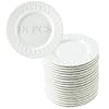 TAMAYKIM 18 Pieces 6 Inch Porcelain Dinner Plates Small Dessert Plate Appetizer Plates Leaf Pattern Dinnerware Sets Scratch Resistant Microwave Oven and Dishwasher Safe White