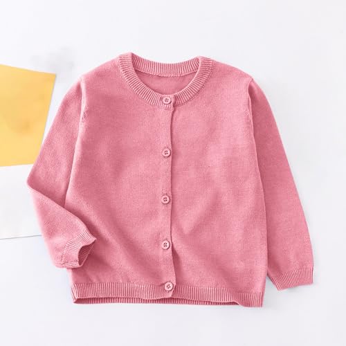 Girls Button Front Cardigan Crewneck Long Sleeve Lightweight Outerwear Kids Classic Knit School Uniforms Sweaters2