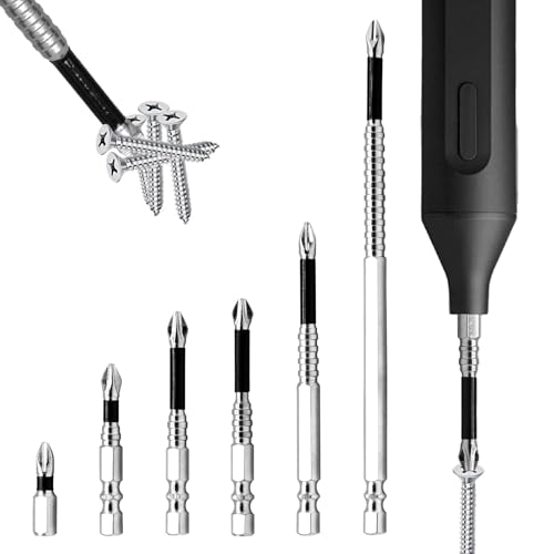 6PCS High Magnetic Screwdriver Drill Bit, Anti Slip Strong Magnetic Electric Screwdriver Set, Professional S2 Alloy Steel Strong Grip Driver Bits for Impact Drill Drilling and Fastening 25-150mm