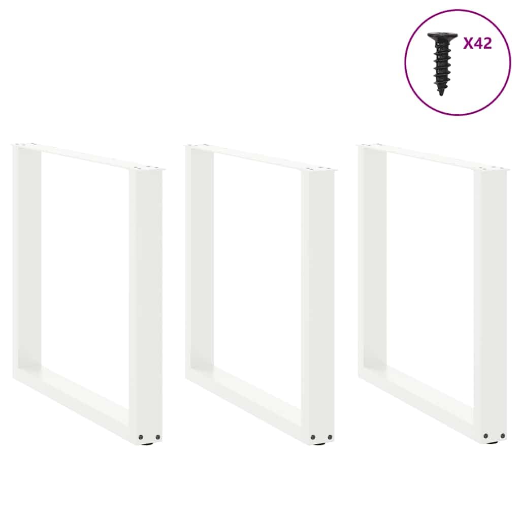 Gambe da Tavolo per Tavolino e Panca, Supporti per Mobili in Metallo a Forma di U con Livellatori Regolabili, Staffe Preforate e Viti per Progetti Fai da Te (80 x (72-73) cm)