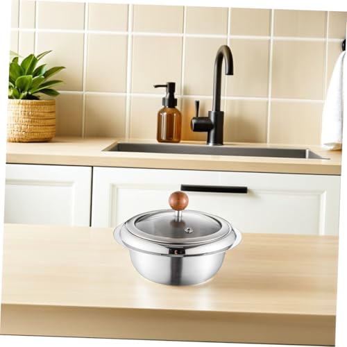 Olla coreana de acero inoxidable con tapa Uonlytech para cocina coreana tradicional de sopas 6