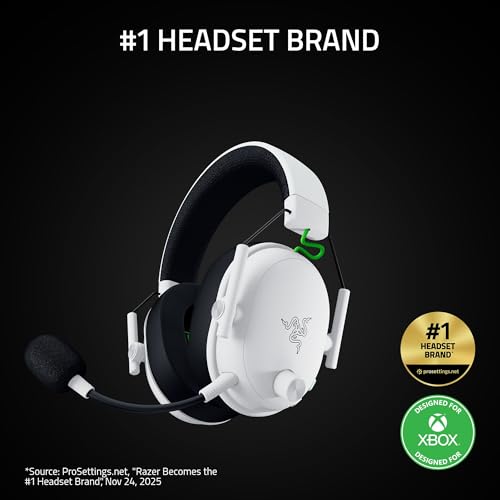Image of Razer BlackShark V3 Wireless Gaming Headset for Xbox: 50mm Drivers - Super Wideband Mic - 2.4 GHz, Bluetooth, USB - Works with PC, Mac, PS5, Nintendo Switch, Smartphone - Long Battery Life - White