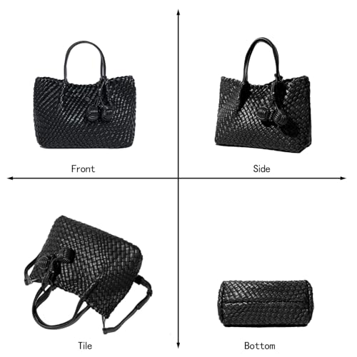 Image of Woven Tote Bag for Women, Hobo Bag for Work, Large Beach Travel Handbags and Purses, Retro Shoulder Bag, Shopping Bag