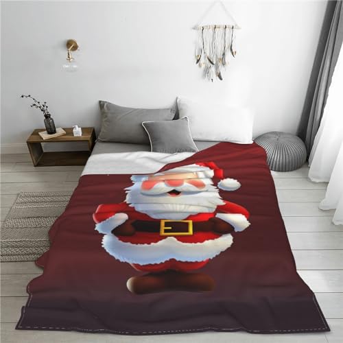 Couverture en micro polaire Père Noël 127x101 cm pour canapé - 8