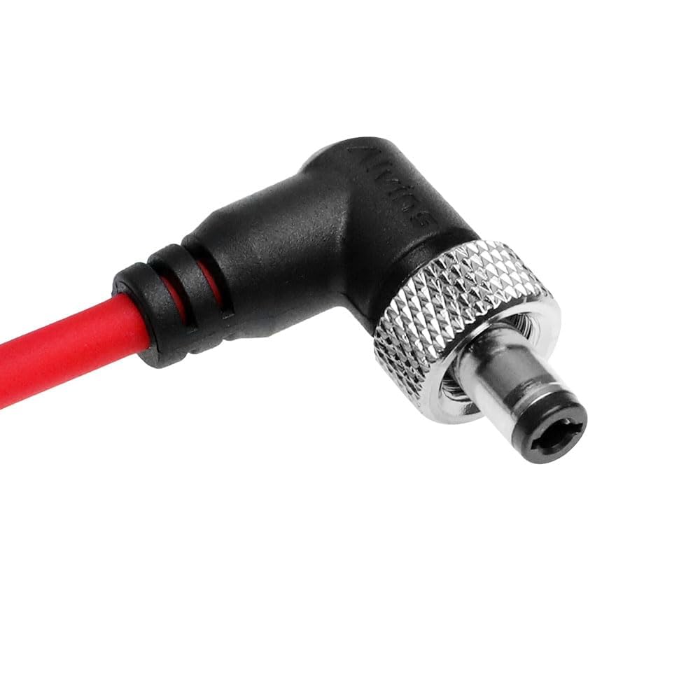 Alvin's Cables Ultra miękki kabel Dtap z blokadą DC 2.1 pod kątem prostym, Atomos Ninja Dtap spiralny kabel zasilający do urządzeń wideo PIX-E7 PIX-E5, do Hollyland Mars 400s
