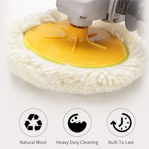 Image of 7 inch Wool Buffing Pad, Heavy Cut Polishing Pad for Car Detailing, Hook & Loop | 2-Pack.Fits DA & Rotary Polishers. Low-Shedding Wool Helps Remove Oxidation, Swirl Marks & Paint Imperfections.