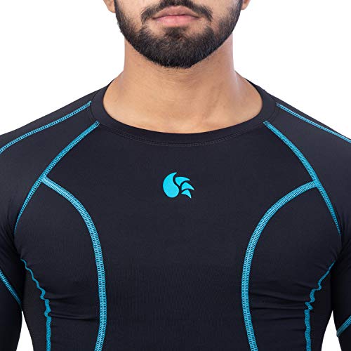 Image of DSC Mens Full Sleeve Compression T-Shirt - Breathable Base Layer for Cricket, Gym - Skin-Fit Performance Activewear for Training, and Fitness Activities