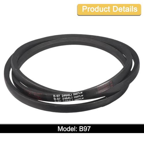 Image of Uxcell 3 Pack B97 Classic V-Belt, 100 inch Outside Circumference, Black, Industrial Rubber V-Belt