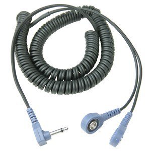 Desco Wrist Strap Dual Conductor Coiled ESD Grounding Cord - 6 ft Length - 7 mm Snap - 19868 [PRICE is per EACH]