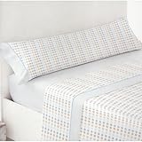 MERCURY TEXTIL – Juego de Sábanas, Ropa de Cama 3 Piezas - Microfibra - Incluye Funda de Almohada + Encimera + Bajera Ajustable (Cama 90, Lunares Azul)