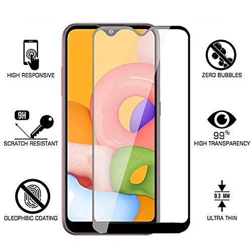 Image of SPAZY CASE Premium 6D Tempered Glass (Black) - 9H Full Glue Full HD, Anti Scratch Screen Guard for Samsung Galaxy A22 / Galaxy F22