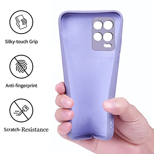 Image of A rtistque Liquid TPU Silicone Matte Shockproof Flexible with Camera Protection Soft Back Cover Case for Realme 8 - Purple