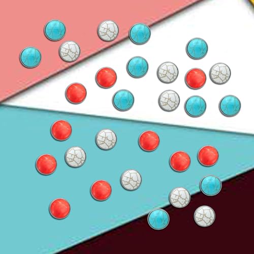Image of 30 Pack Funny Turquoise Pins Set Cute Vintage Round Crystal Gemstone Lapel Pin Brooch Badges Funny Pins for Backpacks Badges Jackets Hats Accessories for Women Men
