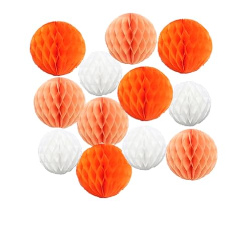 12 bolas de panal de abeja para decoración de fiesta de 4, 8 y 10 pulgadas, bola de panal de abeja, pompones de tela, bolas de flores colgantes para baby shower, cumpleaños, boda, decoración de