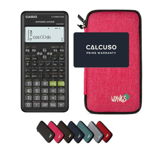 Casio fx-570ES Plus 2nd edition con Custodia Protettiva WYNGS inclusa Rosa - Calcolatrice Scientifica - Pacchetto Base