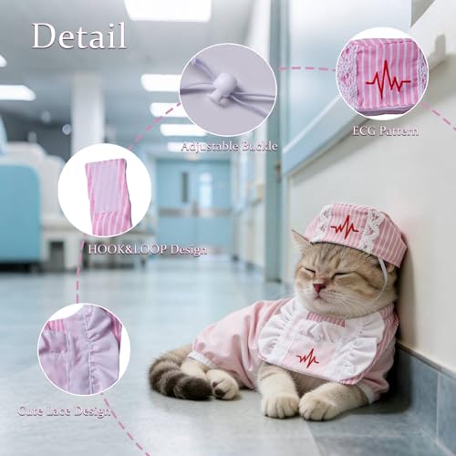 Disfraz de enfermera para perros y gatos talla M miniatura 2
