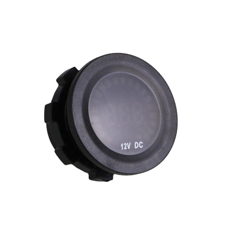 ZYTC Car Waterproof Round Voltmeter 12V Multicolor screen DC LED Digital Voltmeter Automobile Modified Vehicle Instrument Meter Voltage Tester Gauge for Marine Motorcycle Truck Boat RV UTV (Pack of 1)