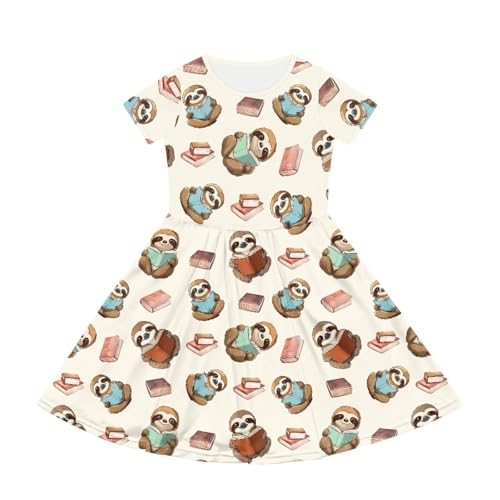 Image of Short Sleeve Dress for Girls with Pockets Cute Toddler Girl Clothes Summer 2-12