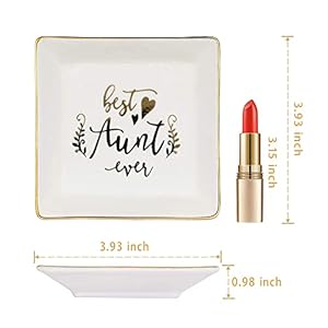 Aunt Gifts Best Aunt Ever Birthday Gift for Women Auntie from Niece and Nephew Mothers Day Christmas Jewelry Dish Ceramic Trinket Trays Ring Holder Bathroom Decor Aunt Gifts Best Aunt Ever Birthday Gift for Women Auntie from Niece and Nephew Mothers Day Christmas Jewelry Dish Ceramic Trinket Trays Ring Holder Bathroom Decor