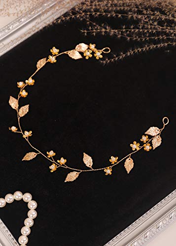 Kercisbeauty Gold Leaf Headband For Women Wedding Bridal Boho Hair Piece Dainty Hair Accessories For Special Occasion #TOP5