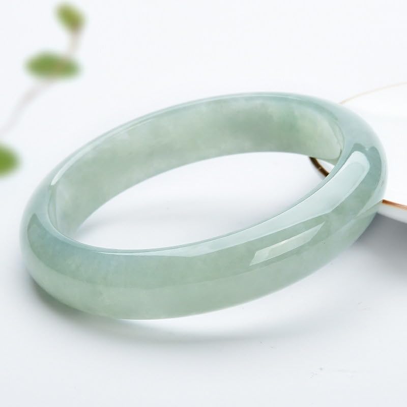 Image of Women's Cyan Jade Bracelet | Hand-Carved Classic Fashion Accessory | Genuine Jade Stone Bangle