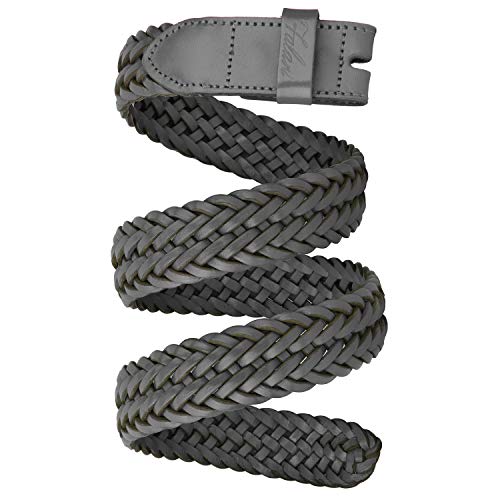 Falari Full Grain Braided Belt Strap Without Buckle 34mm Strap Fit 35mm Buckle 8007-DGY-M