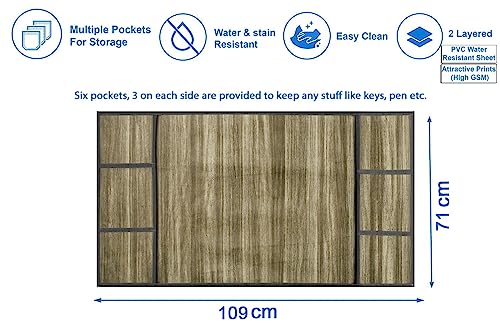 Image of Stylista Refridgerator top Cover Suitable for Samsung RR23C2F249U /HL, 215 Liter Fridge, Dimension (WXD) 71x109 CM, Wooden Pattern Beige