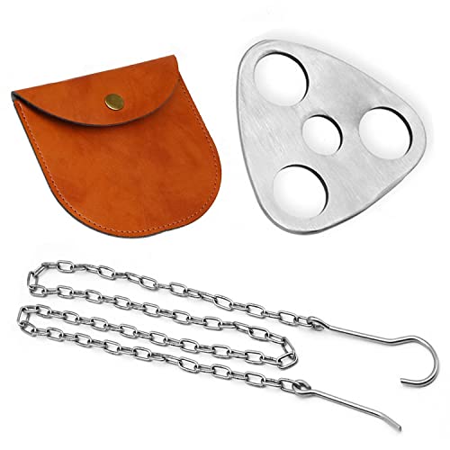 WOBENKE Camping Trépied Feu de Camp Cuisson Transformez Les Branches en Trépied Plaque de Support de Feu de Camp en Acier Inoxydable Grill Trépied Cuisinière Feu de Camp Chaîne Réglable-Le Camping Cover