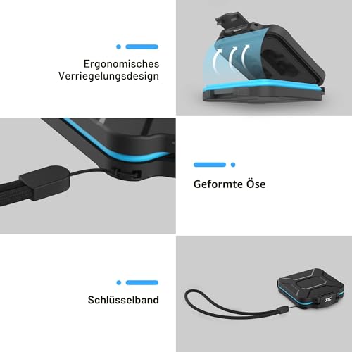JJC Speicherkarten Hülle Schlanker Halter für 4 SD SDXC SDHC und 8 Micro SD Micro SDXC Micro SDHC TF Karten, Wasserbeständiger Stoßfest Tragbare SD Card Aufbewahrungsbox Organizer