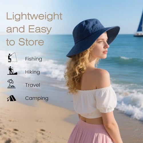 Image of Bucket Hat Wide Brim UV Protection Sun Hat Boonie Hats Fishing Hiking Safari Outdoor Hats for Men and Women