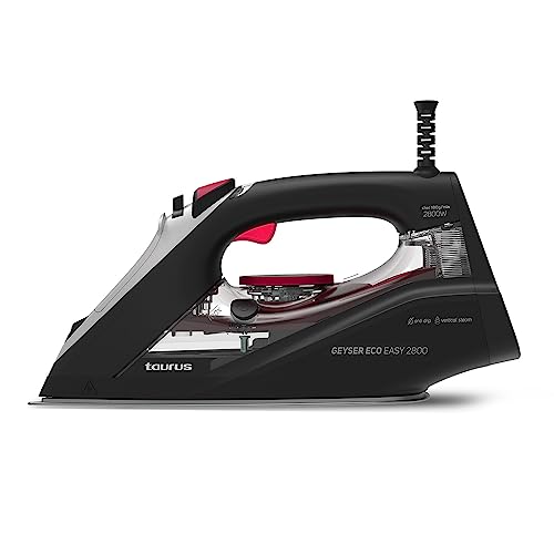 Taurus - Plancha de vapor 2800W, 180g/min, regulador vapor y temperatura, posición ECO, suela Cerámic, punta de precisión, sistema anti cal, sistema anti goteo, spray de agua