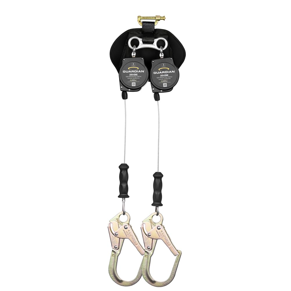 Guardian 4200207 CR3-Edge SRL – 8 Ft Class 2 Dual-Leg Self-Retracting Lifeline for Leading Edge Applications with Steel Rebar Snap Hooks | Galvanized