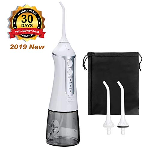 Cordless Water Flosser, TOPOINT Portable Oral Irrigator Rechargeable Electric Dental Flosser for Teeth, IPX7 Waterproof with Leak-proof Cleanable Water Tank for Home, Travel