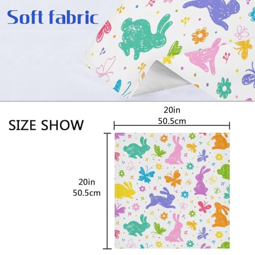 Servilletas de tela 20x20in, pack x6 diseño con Conejo y Mariposa miniatura 6
