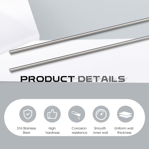 Image of Gisafai 4 Pcs 316 Stainless Steel Rod 1 /4'' Diameter 36'' (910mm) Length