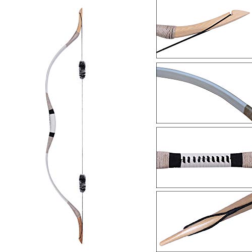 Irq Traditional Longbow Handmade Cow Leather And Wooden Horsebow One Piece Archery Hunting Recurve Bow Asian Mongolian For Adults Turkish Style Bow Left Or Right Hand 50lbs Buy Online In United Arab Emirates