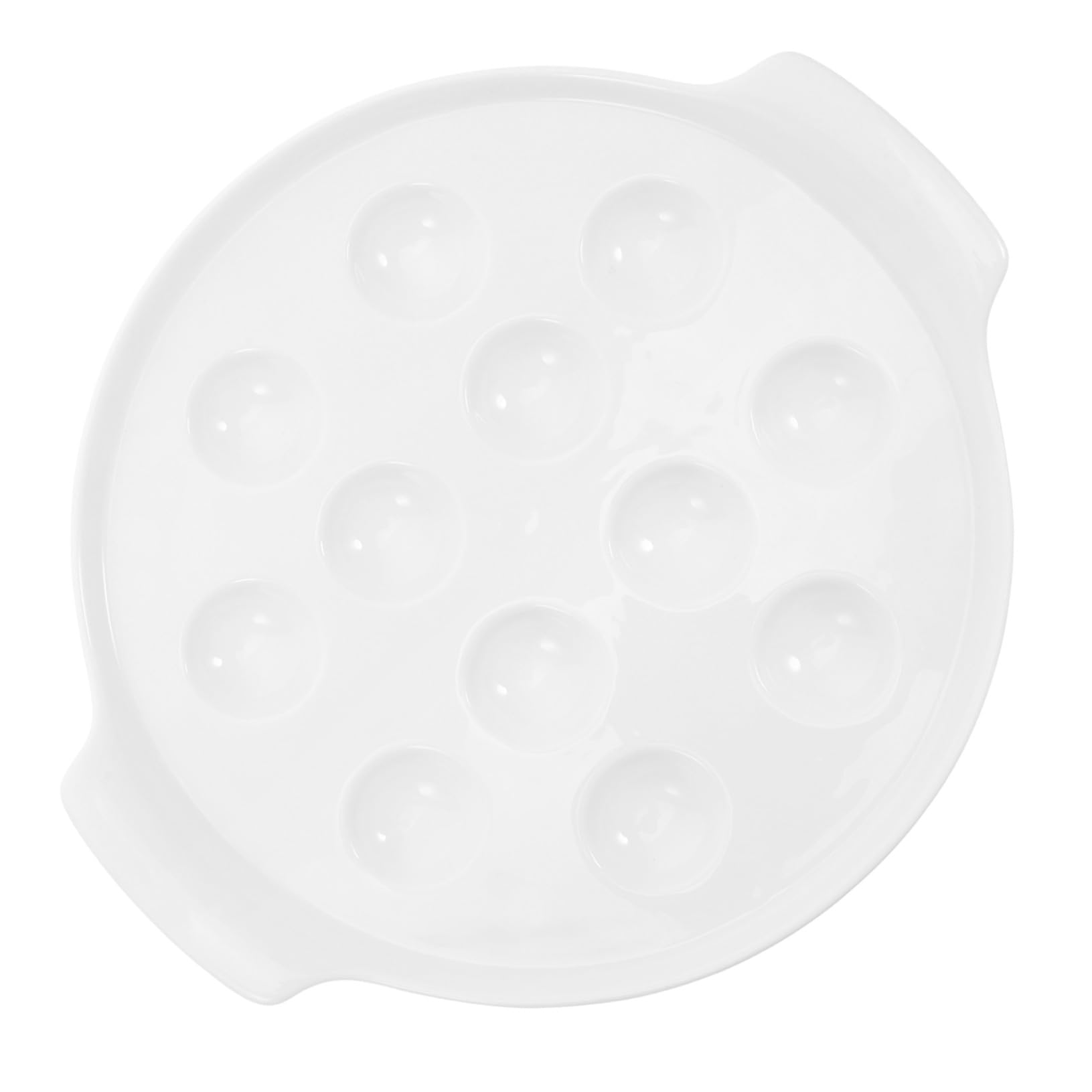 Ceramiczna Forma Do Zapiekania Ślimaków z Przegródkami i Podwójnymi Uchwytami Francuski Styl Bezpieczna Do Piekarnika i Jajek i Restauracji