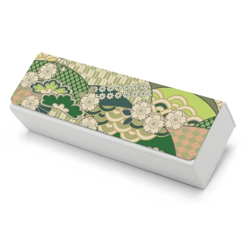 Étui à lunettes à motif japonais avec finitions soignées mixtes