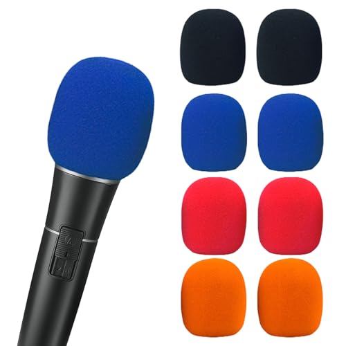 8 Stück Popschutz Mikrofon Windschutz,Mikrofon Schaumstoff,Antibakterieller Popschutz Schaumstoffabdeckung,Staubdichtes Mikrofonschutz für KTV,Familienfeier Outdoor,Aktivitäten und Bühnenperformances