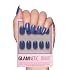 Glamnetic Press On Nails - Regal Blue | Opaque Dark, Moody Blue Short Round Fake Nails, Salon Quality | 12 Sizes - 30 Nail Kit