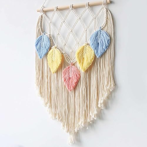 Image of Macrame Woven Wall Hanging Small Decor Boho Chic Bohemian Home Geometric Art Decor,(Size - W -16 in X H-24 in).