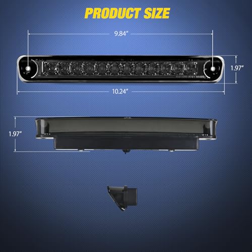 Image of Nilight Third Brake Light Tail High Mount 3rd Stop Lights Smoked Lens Compatible with Honda Passport 1994 1995 1996 1997 Van SUV Rear Center Cab Lamp