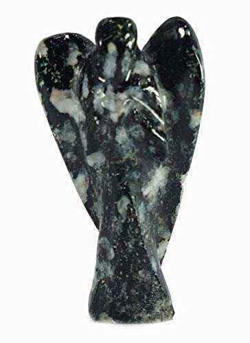 Reiki Energy Charged Angel Crystal Black Apache Tear Natural Stone Healing