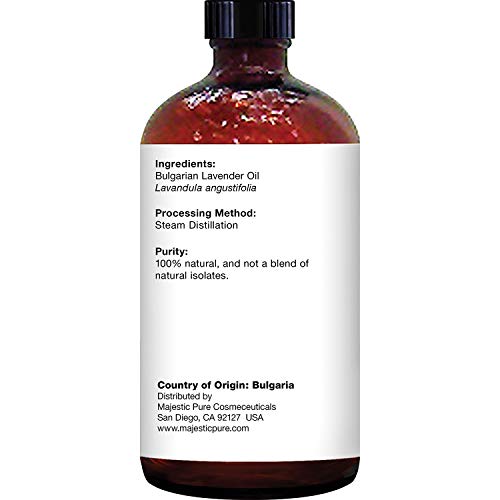 Image of Majestic Pure Essential Oil with Glass Dropper - 100% Pure and Natural - Essential Oils for Diffuser, Aromatherapy, Soap and Candle Making, Bulgarian Lavender Essential Oil, Lavender Oil, 4 Fl Oz