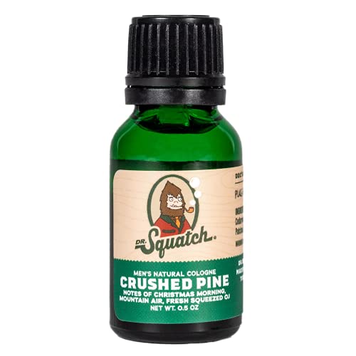 Dr. Squatch Crushed Pine Cologne – All Natural Scent for Men Made with Organic Spruce and Patchouli Oils 0.5 FL OZ