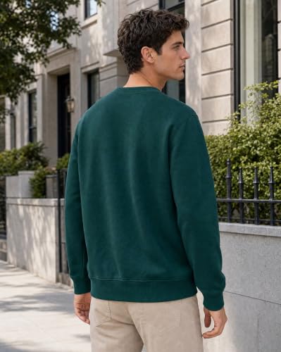 Image of Nobero Sweatshirts for Man Stylish | 280 GSM Rich Cotton Fleece Solid Regular Fit Full Sleeve Sweatshirt for Men | Stylish Casual Wear Winter Crew Neck Sweatshirt for Men