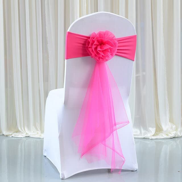 10/50 Stück Organza Stuhl Schärpen Elastische Stuhl Rückenlehne Blume Fliege Hochzeit Stuhl Knoten für Hochzeit Party Dekoration