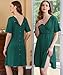 Ekouaer Labor and Delivery Gown for Hospital Short Sleeve Maternity Nursing Nightgown with Button Pregnancy Clothes Dark Green M