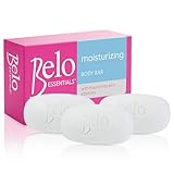 Belo Essentials Moisturizing Body Bar Gentle Cleansing Hydrating Bath Skincare Solution Smooth Texture Enhancer - 135g x 3 Bars